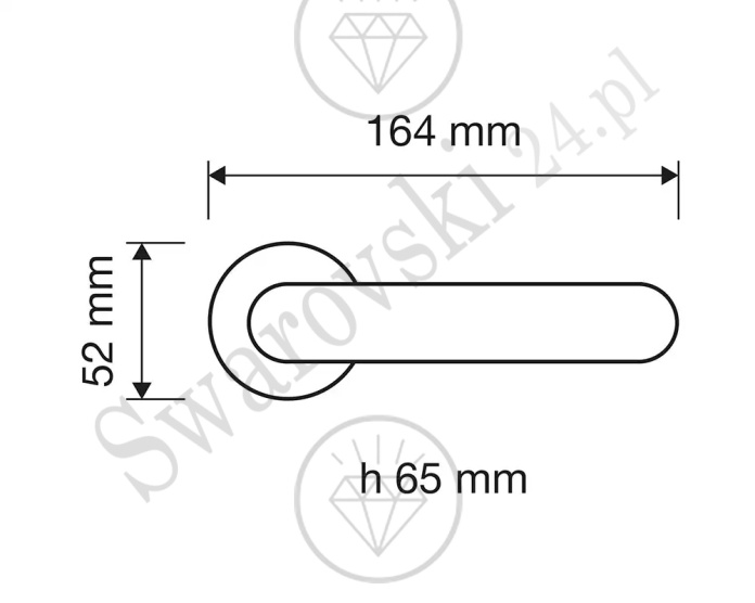 Klamka Nau Crystal 023 - wymiary